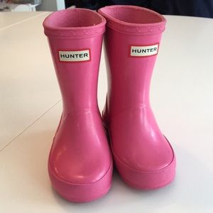 Pink toddler Hunter rain boots size US 7 / UK 6